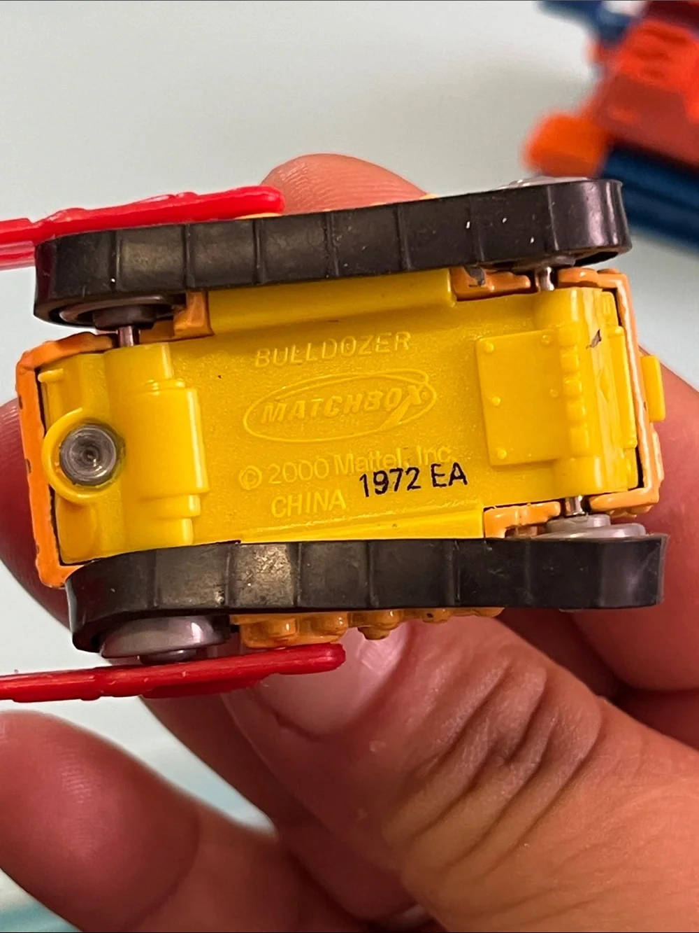 Yellow and Red Kids Construction Toy Bulldozer and Orange Excavator Set